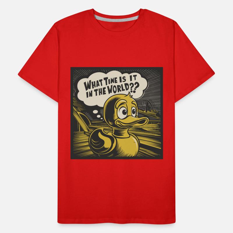 Déclaration réfléchie de canard de canard en plastique jaune T-shirt bio Premium Homme