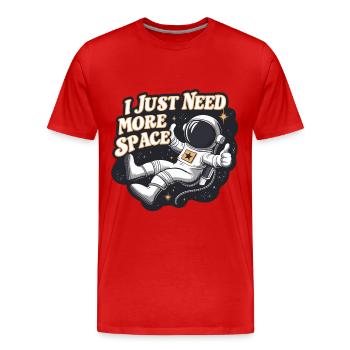 Astronaut Funny Saying I Need More Space - Men's Premium Organic T-Shirt - red - Front - Damien (186cm)
