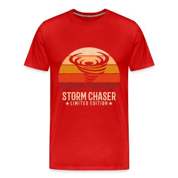 Rétro Tornado Twister Hurricane Lover - T-shirt bio Premium Homme - rouge - Devant - Damien (186cm)