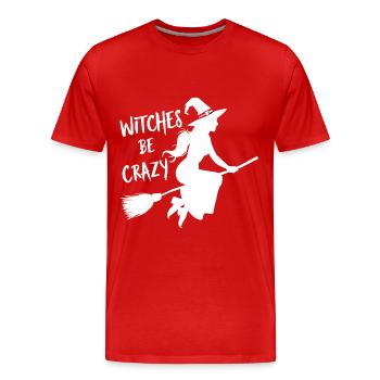 Balai de sorcière d’Halloween Sorcières Be Crazy - T-shirt bio Premium Homme - rouge - Devant - Damien (186cm)
