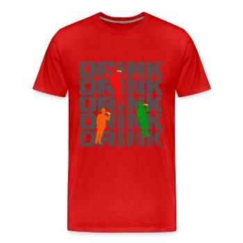 Drink Party Father's Day Holiday Celebrations - Men's Premium Organic T-Shirt - red - Front - Damien (186cm)