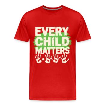Chaque enfant compte Journée mondiale de l’enfance - T-shirt bio Premium Homme - rouge - Devant - Damien (186cm)