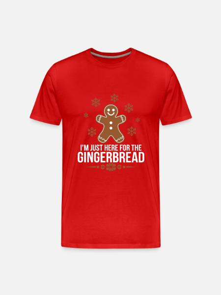Gingerbread Gingerbread Man Christmas - Men's Premium Organic T-Shirt - red