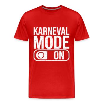 Karneval Mode On Fasching Fasnet - Männer Premium Bio T-Shirt - Rot - Vorne - Damien (186cm)