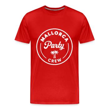 Mallorca Party Crew Sommer, Sonne & Partyfeeling - Männer Premium Bio T-Shirt - Rot - Vorne - Damien (186cm)
