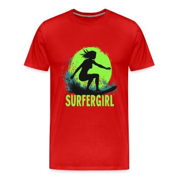 Surfeur Fille Surfeur Surf Surf Surfeur - T-shirt bio Premium Homme - rouge - Devant - Damien (186cm)