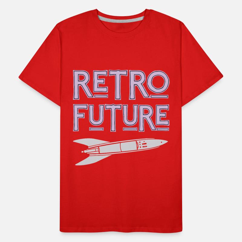 Retro Future Rakete Nostalgie Männer Premium Bio T-Shirt