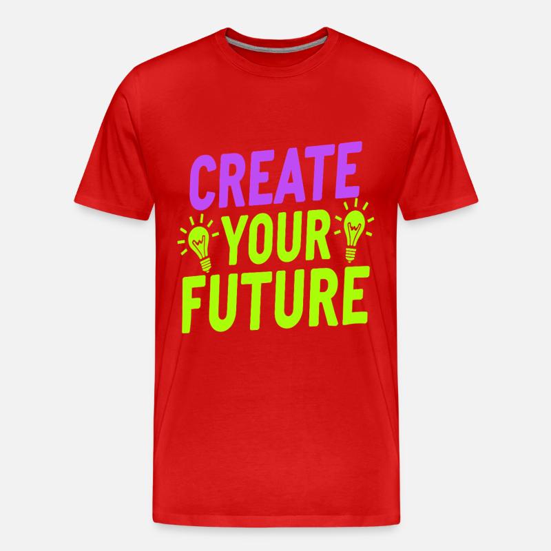Create Your Future Glühbirne - Männer Premium Bio T-Shirt - Rot