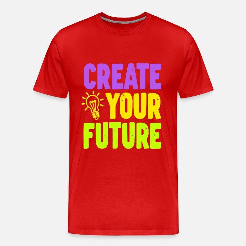Create Your Future Glühbirne - Männer Premium Bio T-Shirt - Rot