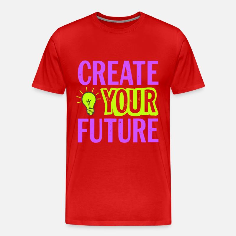 Create Your Future Glühbirne - Männer Premium Bio T-Shirt - Rot
