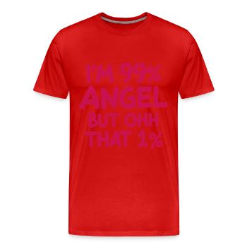 Engel Engelchen Prozent Spruch - Männer Premium Bio T-Shirt - Rot - Vorne - Damien (186cm)