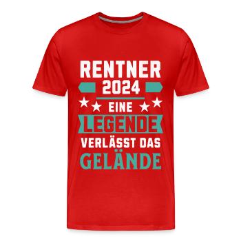 RENTNER 2024 EINE LEGENDE VERLÄSST DAS GELÄNDE - Männer Premium Bio T-Shirt - Rot - Vorne - Damien (186cm)