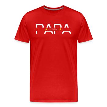 Papa Génial personnalisé Noms enfants - T-shirt bio Premium Homme - rouge - Devant - Damien (186cm)