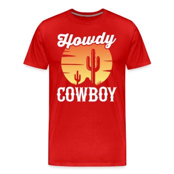 Salut Cowboy - T-shirt bio Premium Homme - rouge - Devant - Damien (186cm)