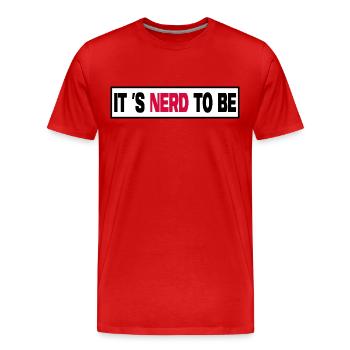 nerd administrateur service informatique computerfreak - T-shirt bio Premium Homme - rouge - Devant - Damien (186cm)