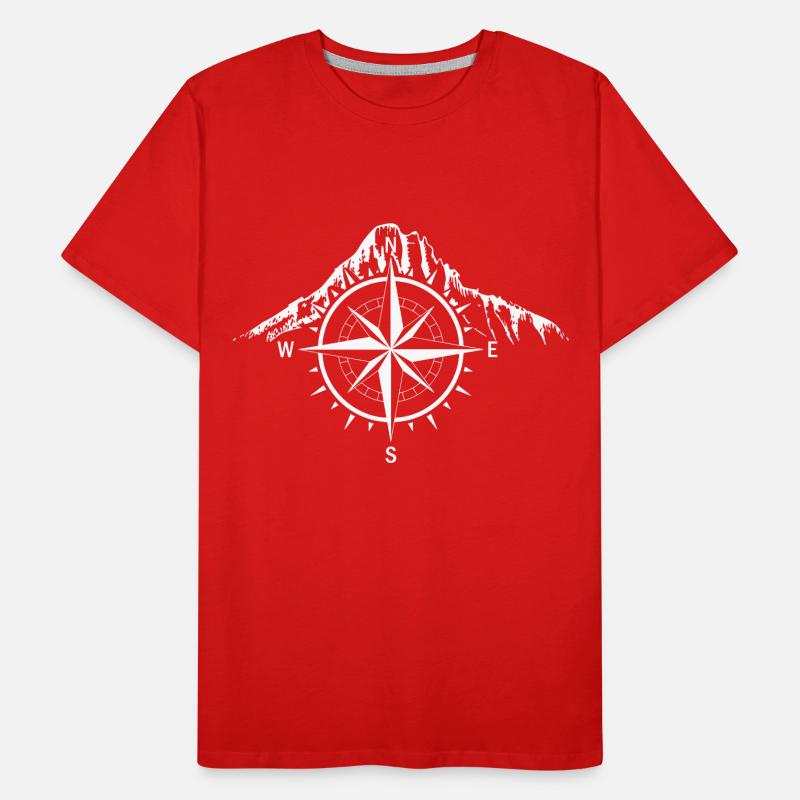 Kompass - Berg - (3) Männer Premium Bio T-Shirt