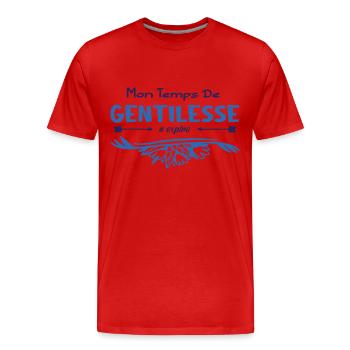 Mon temps de gentillesse a expiré - T-shirt bio Premium Homme - rouge - Devant - Damien (186cm)