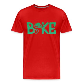 Bike Biken Fahrrad - Männer Premium Bio T-Shirt - Rot - Vorne - Damien (186cm)