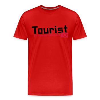 Tourist im Auslandseinsatz - Männer Premium Bio T-Shirt - Rot - Vorne - Damien (186cm)