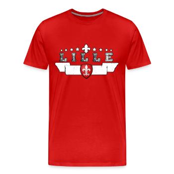 Lille - Männer Premium Bio T-Shirt - Rot - Vorne - Damien (186cm)