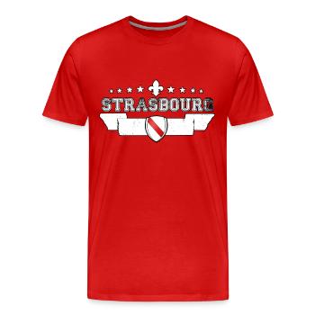 Strasbourg - T-shirt bio Premium Homme - rouge - Devant - Damien (186cm)