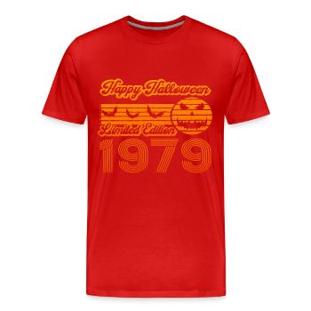 Halloween Kürbis Geburtstag Baujahr 1979 Vintage - Männer Premium Bio T-Shirt - Rot - Vorne - Damien (186cm)
