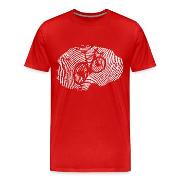 Fingerabdruck - Radfahren - (2) - Männer Premium Bio T-Shirt - Rot - Vorne - Damien (186cm)