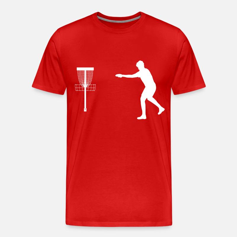Frisbee Discgolf Putt - Männer Premium Bio T-Shirt - Rot