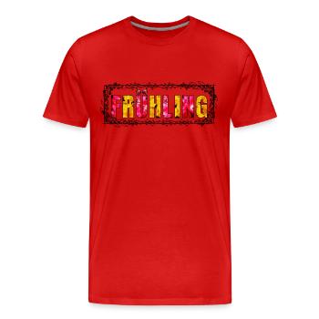 Frühling Bild und Blumenmotiv - Männer Premium Bio T-Shirt - Rot - Vorne - Damien (186cm)