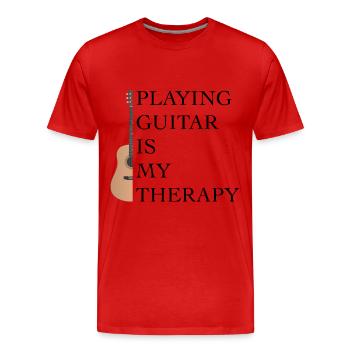 Gitarre - Gitarre spielen ist meine Therapie - Männer Premium Bio T-Shirt - Rot - Vorne - Damien (186cm)