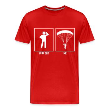 Ton Père - Moi - Parapente Centrale - T-shirt bio Premium Homme - rouge - Devant - Damien (186cm)
