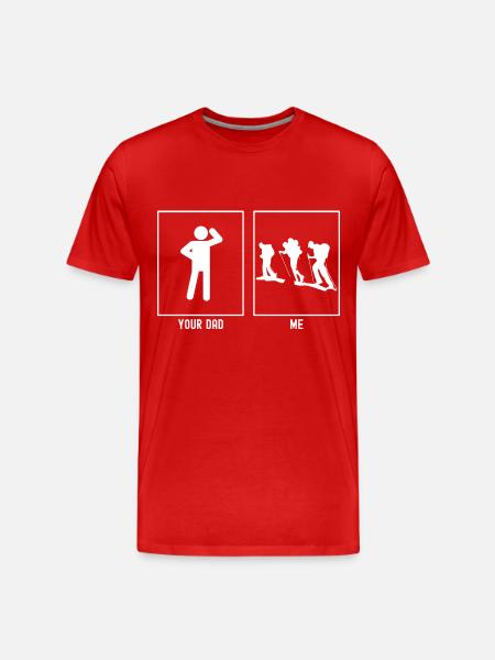 Dein Vater - Ich - Wanderer - Männer Premium Bio T-Shirt - Rot