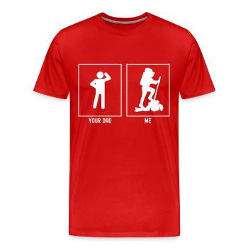 Ton Père - Moi - Wanderer Steps - T-shirt bio Premium Homme - rouge - Devant - Damien (186cm)