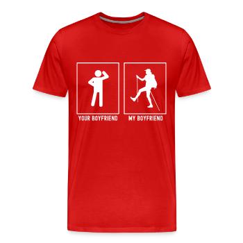 Votre ami - Mon ami - Randonnée - T-shirt bio Premium Homme - rouge - Devant - Damien (186cm)