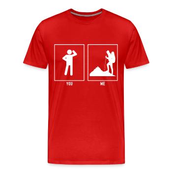 You - I - Hiking Terrain - Men's Premium Organic T-Shirt - red - Front - Damien (186cm)
