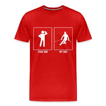 Your Father - My Father - Professional Skiing - Men's Premium Organic T-Shirt - red - Front - Damien (186cm)