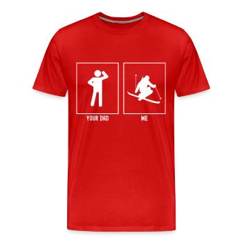 Your father - me - extreme skiing - Men's Premium Organic T-Shirt - red - Front - Damien (186cm)