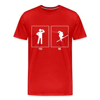 Vous - Moi - Trick de ski - T-shirt bio Premium Homme - rouge - Devant - Damien (186cm)