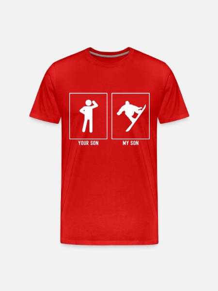 Your Son - My Son - Snowboard Extrem bergau - Camiseta orgánica premium hombre - rojo