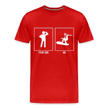 Ton père - Moi - Air Snowboarding - T-shirt bio Premium Homme - rouge - Devant - Damien (186cm)