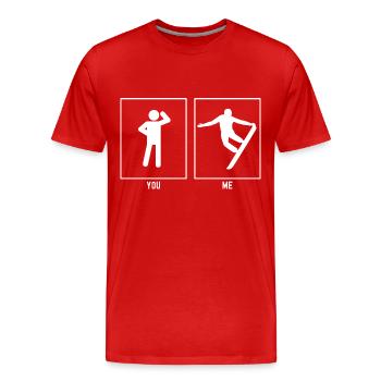 Vous - Moi - Trick de snowboard - T-shirt bio Premium Homme - rouge - Devant - Damien (186cm)
