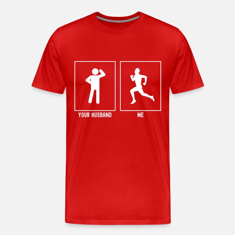 Ihr Mann - Ich - Lauftraining - Männer Premium Bio T-Shirt - Rot