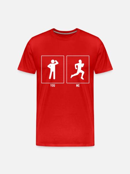 U - I - Run Vector - T-shirt bio Premium Homme - rouge