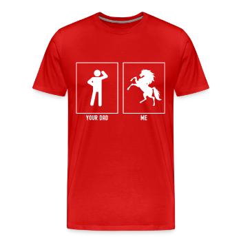 Your father - me - Majestic horse - Men's Premium Organic T-Shirt - red - Front - Damien (186cm)