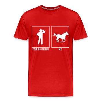 Your friend - me - horse galloping - Men's Premium Organic T-Shirt - red - Front - Damien (186cm)