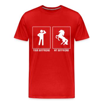 Your friend - My friend - Horse standing - Men's Premium Organic T-Shirt - red - Front - Damien (186cm)