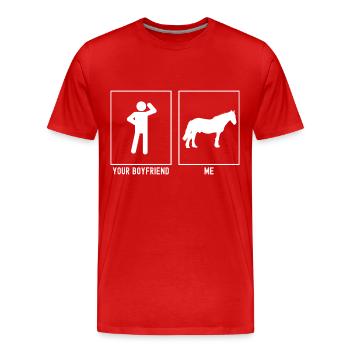 Ton ami - moi - cheval en attente - T-shirt bio Premium Homme - rouge - Devant - Damien (186cm)