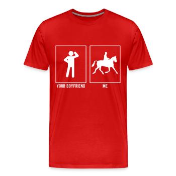 Votre ami - Moi - Équitation - T-shirt bio Premium Homme - rouge - Devant - Damien (186cm)
