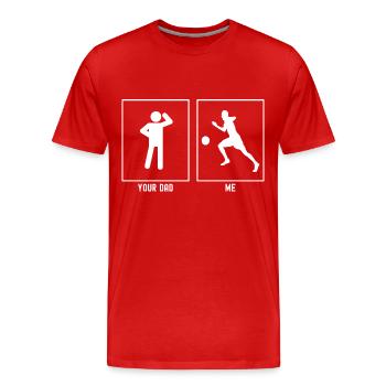 Your Father - Me - Ready to Beat - Men's Premium Organic T-Shirt - red - Front - Damien (186cm)