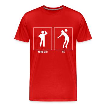 Your Daddy - Me - Intercept Ball - Men's Premium Organic T-Shirt - red - Front - Damien (186cm)